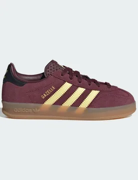 SCARPA GAZELLE INDOOR 33 Maroon / Almost Yellow / Gold Metallic - Adidas - FashionsVida