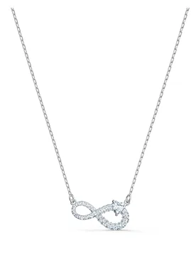 Collana Hyperbola, Infinito, Bianca, Placcato rodio OS - Swarovski - FashionsVida