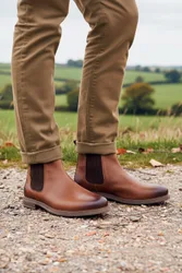 Mount Mens Premium Leather Chelsea Boots
