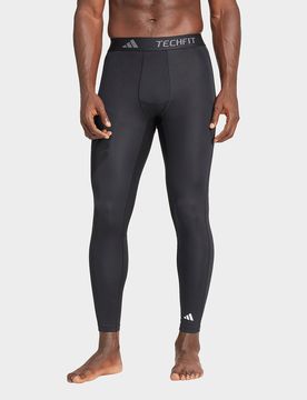 Mens Leggings Lunghi Da Allenamento Techfit Compression - Nero, nero nero Uomo taglia 3XL