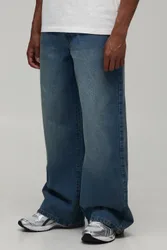 Herren Basic Baggy-Fit Jeans Hosen Antique Blue Größe 38L