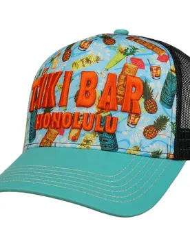 Tiki Bar Trucker Cap by - light blue - Size: One Size - King Kerosin - FashionsVida