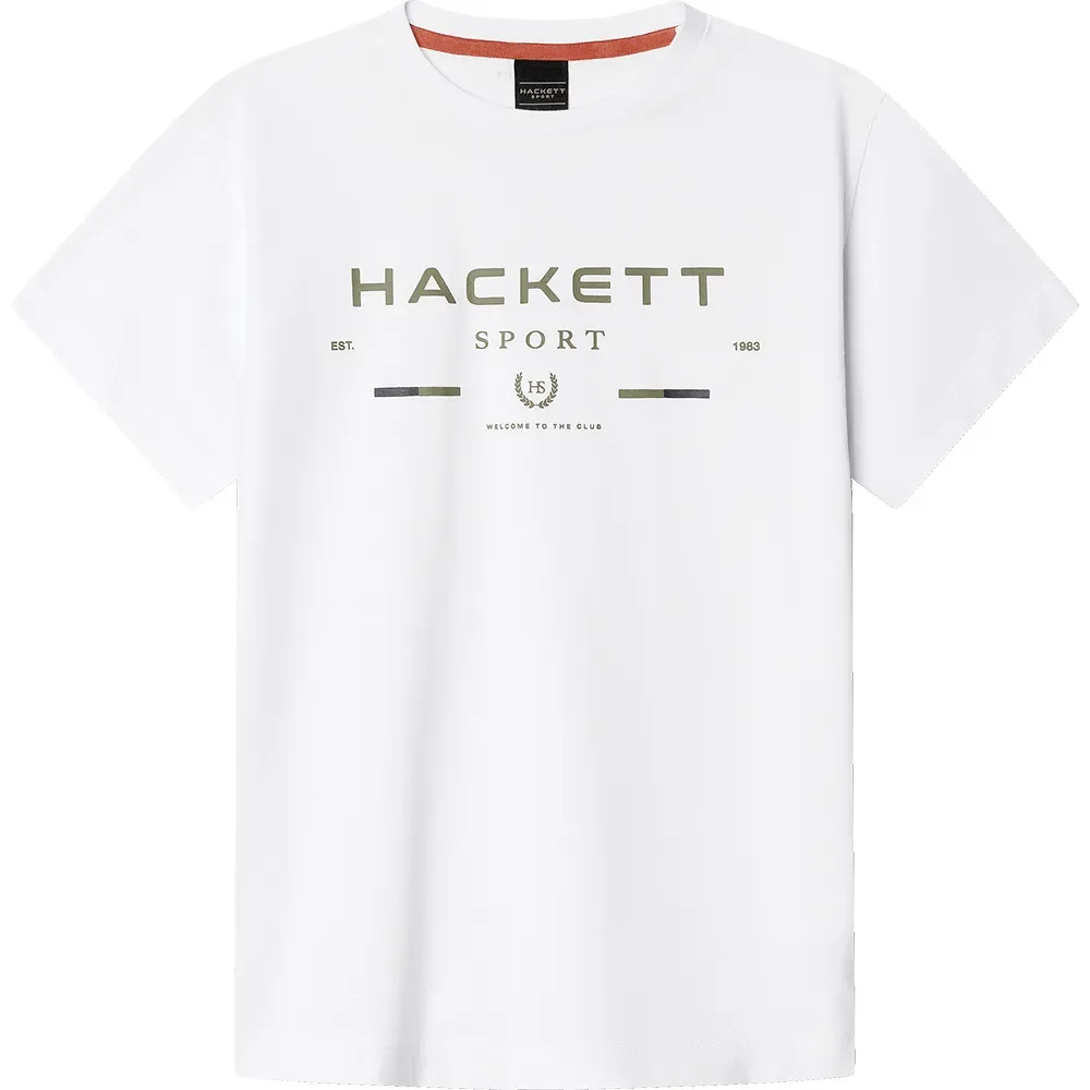Maglietta A Maniche Corte Hk5000065 Optic White 9 Anni - Hackett - FashionsVida