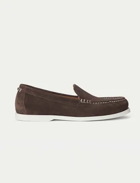 Mocassino Merton Polo marrone in pelle scamosciata - Ralph Lauren - FashionsVida