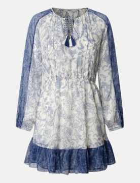 Chiffon-Kleid Denise Blau S