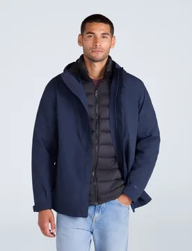 Rudy Mens Waterproof 3 in 1 Padded Jacket - Navy - Animal - FashionsVida