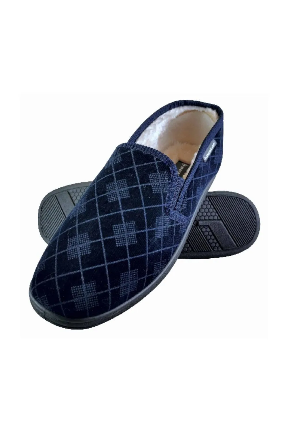 Mens Memory Foam Checked Moccasin Slippers - - Size: 9 - Dunlop - FashionsVida
