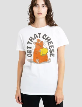 Women's Ratatouille Get That Cheese T-Shirt, White Size: Large - White - Size: L - Disney - FashionsVida