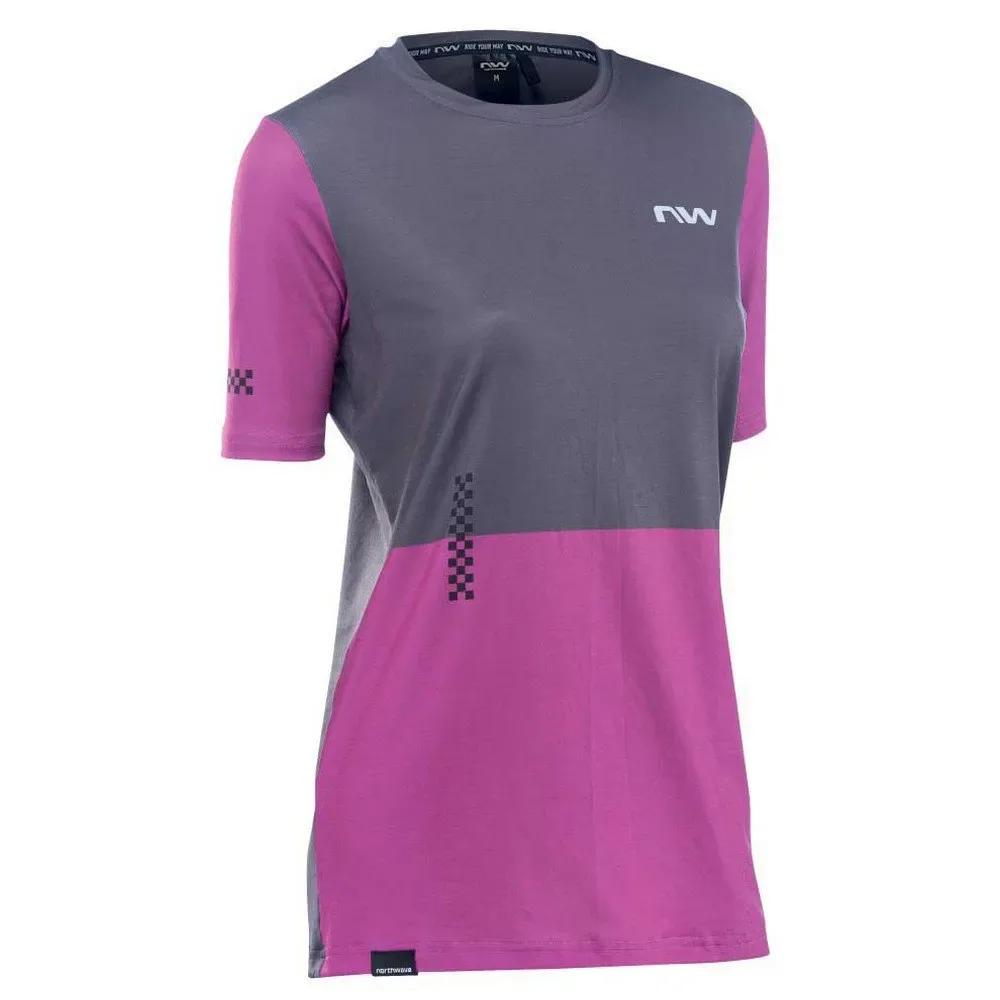 Maglia A Maniche Corte Xtrail 2 Dark Grey / Pink - Northwave - FashionsVida