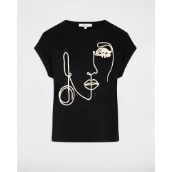 Camiseta de mujer sin mangas con bordado