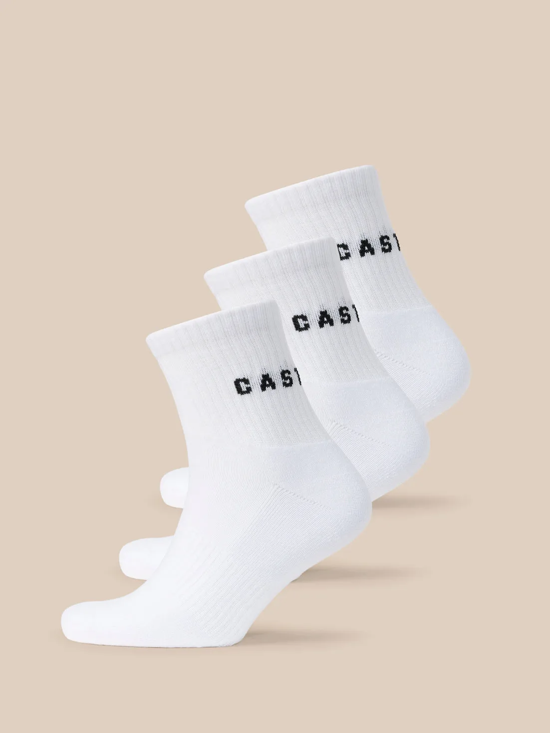 Pack Quarter Socks - White 7-8.5 male - Castore - FashionsVida