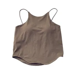 Women's Padded Cami Tank Top Double Lined Spaghetti Strap Basic Undershirts with Built in Bra Slim Fitted Summer Going Out Top