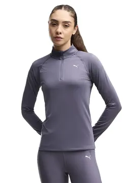 Felpa Con Mezza Zip Velocity Cloudspun Inky Depths M