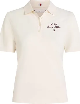 Polo A Maniche Corte Script Graphic Ivory Petal L