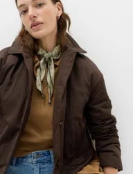 Padded Collared Short Jacket Bitter Chocolate female