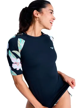 Rash Guard Manches Courtes The Classic Anthracite Spring Charming M - Roxy - FashionsVida