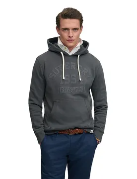Felpa Con Cappuccio Tonal Applique Washed Black 2XL