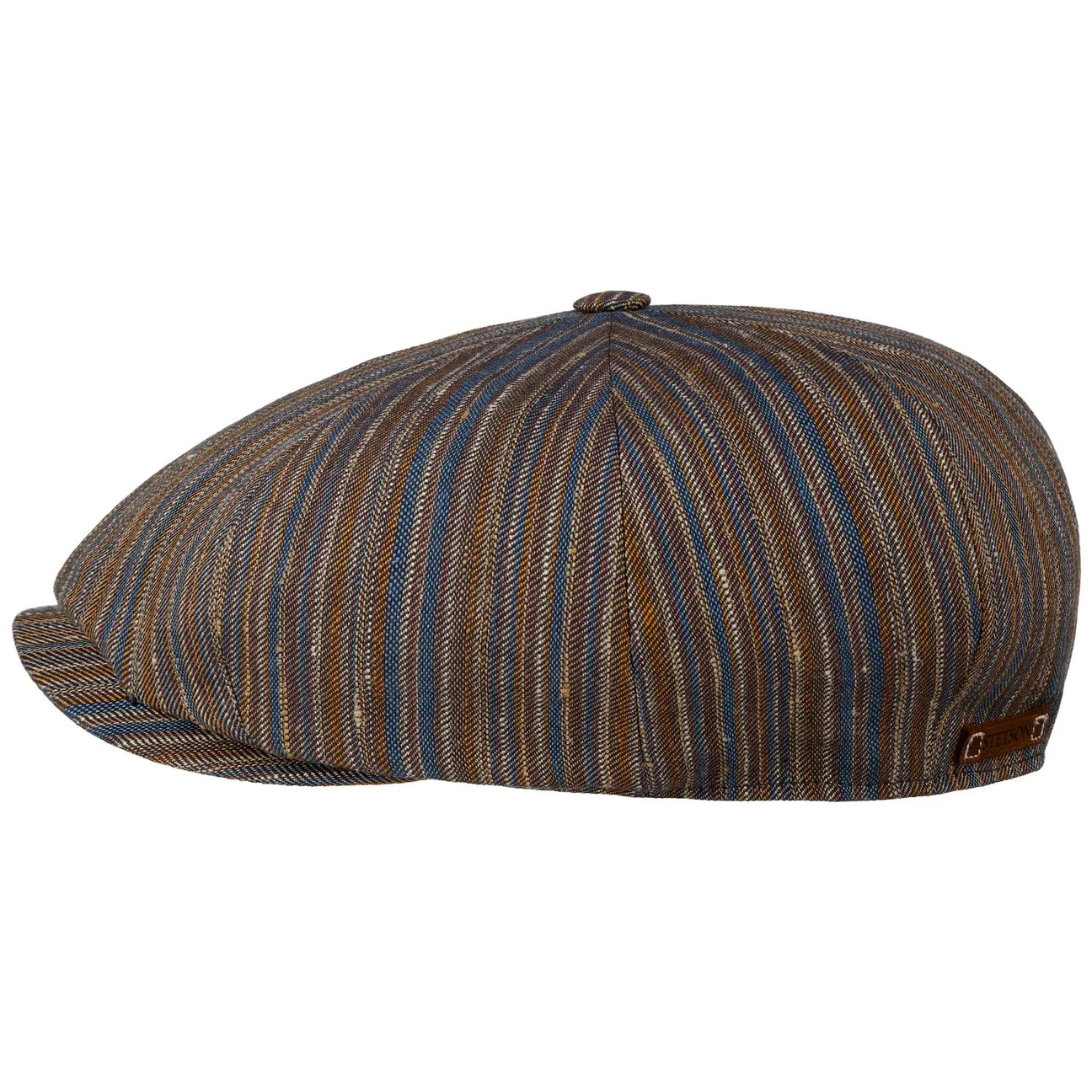 Stripe Barista 8 Panel Flat Cap by - mixed colours - Size: XL (60-61 cm) - Stetson - FashionsVida