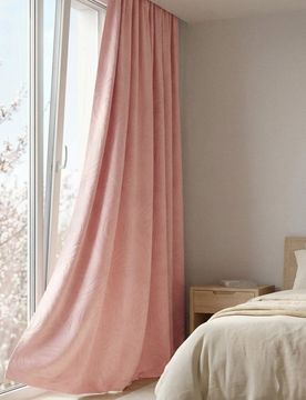 Tenda in velluto su nastro con motivo impresso - rosa pastello