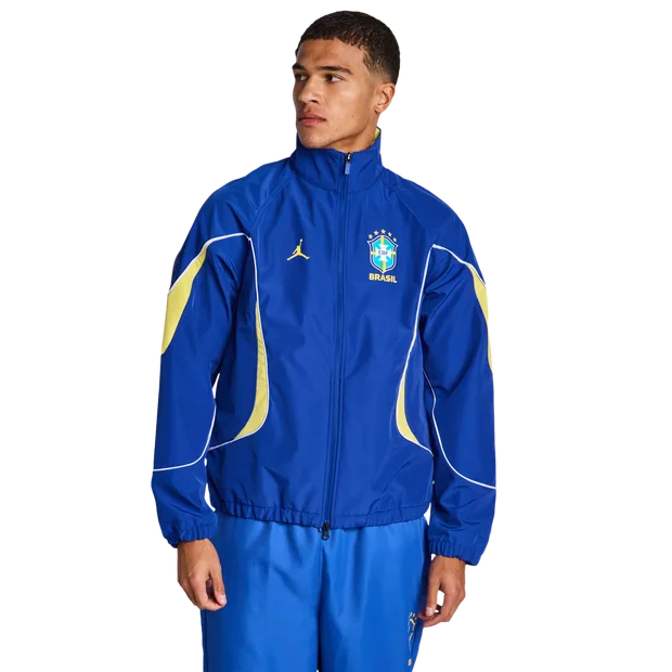 Brazil Men Track Tops - Blue - Size M - Poly Woven - Blue - Size: Medium - Jordan - FashionsVida