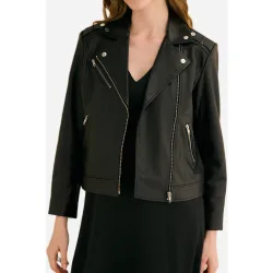 Cazadora biker de mujer de piel