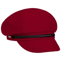 Uni Fine Cord Newsboy Cap by - red - Damen - Size: One Size
