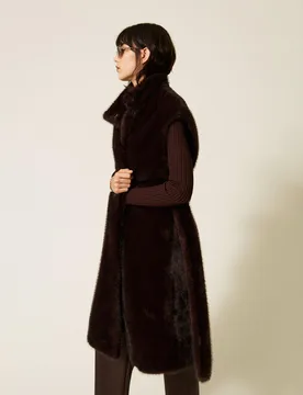 Gilet long en fausse fourrure - Actitude by Twinset - FashionsVida