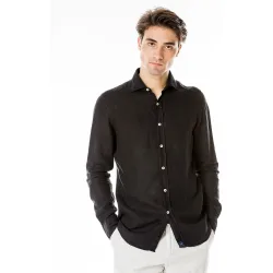 Camisa casual lino de hombre soft slim liso en