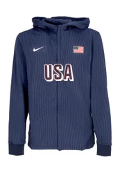 Felpa Leggera Cappuccio Zip Uomo Dri-fit Adv Basketball Game Jacket Team Usa Obsidian/obsidian/white