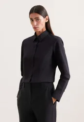 Klassische Bluse Uni Schwarz S