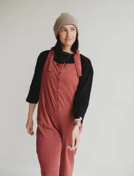 Women's Erin Red Dungarees Size: 12 - Red - Size: 12 - Turtledove London - FashionsVida