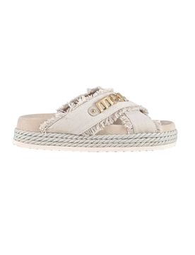 Sandali donna - criss-cross rope sandal rcanv - beige
