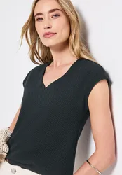 Shirt mit Herzausschnitt female Grün