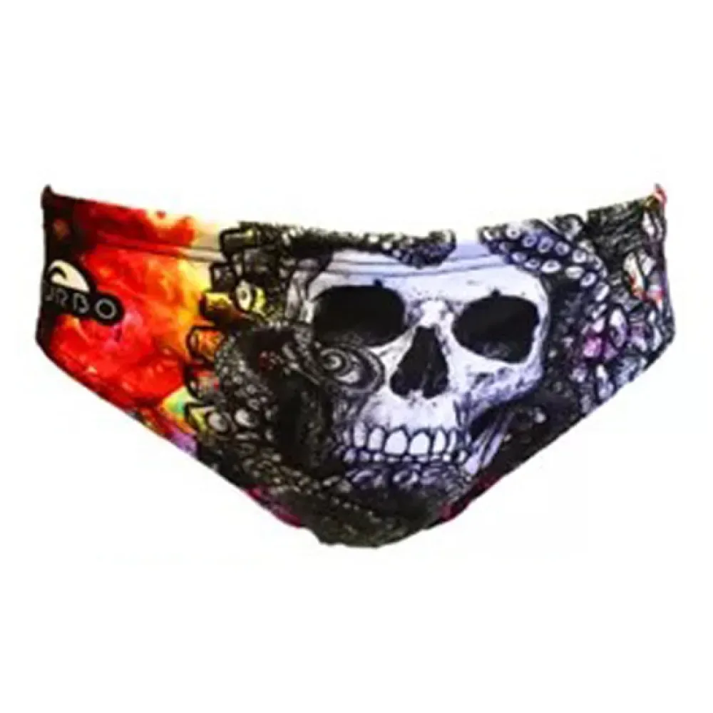 Octopus Skull Swimming Brief Orange 5XL Men - TURBO - FashionsVida