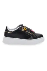 Sneakers Nere Con Applicazioni Floreali sui Lacci Girl 153917 31