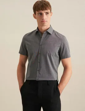Shaped Business Hemd Uni Grau 37 - Seidensticker - FashionsVida