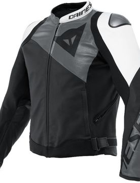 Giubbotto Moto Pelle SPORTIVA Nero Opaco Antracite B taglia 58