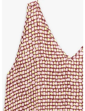 Vestido largo 100% viscosa fluido con estampado de minicuadros - Parfois - FashionsVida