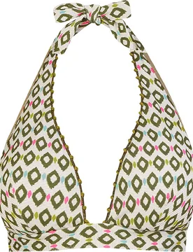 Top de bikini halter y estampado con lurex - Lola Dolores Cortés - FashionsVida