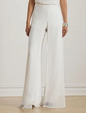Pantalones anchos de mujer de talle alto - Lauren Ralph Lauren - FashionsVida