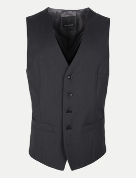 Slim-Fit Baukasten Weste Grau 54