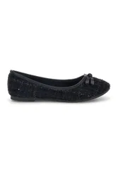 Ballerine nere in tessuto tweed con fiocco PREPT1 36