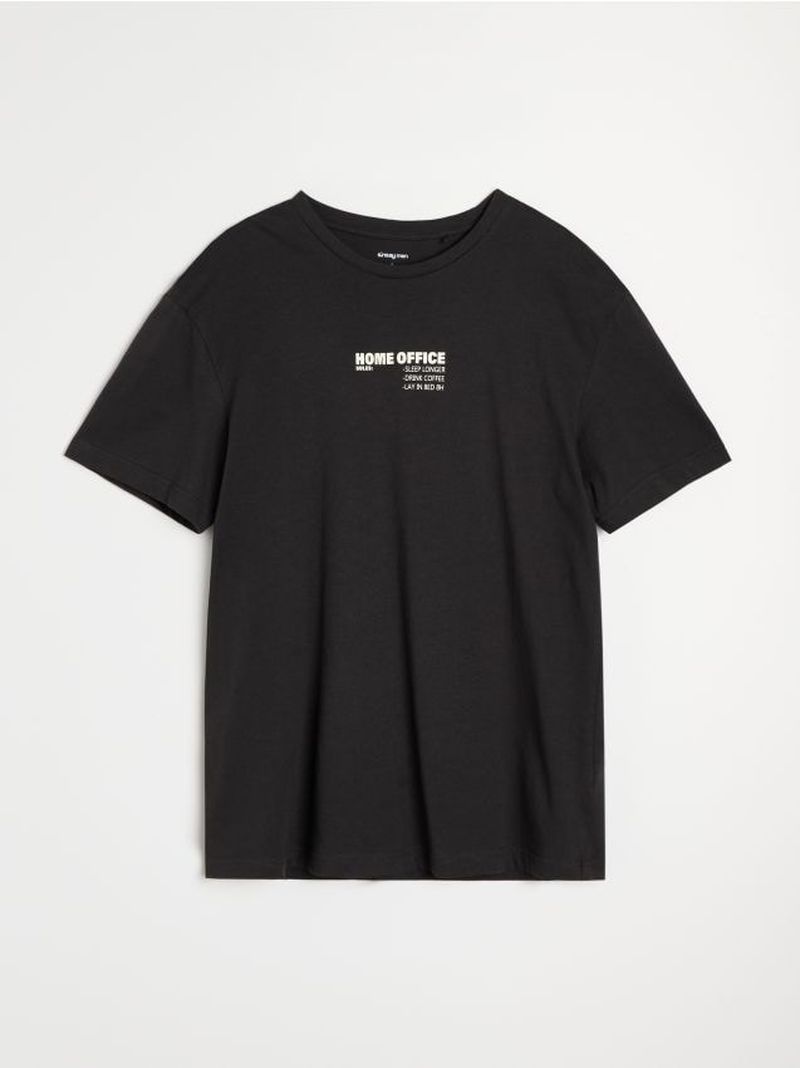 T-shirt in cotone a maniche corte con stampa - antracite