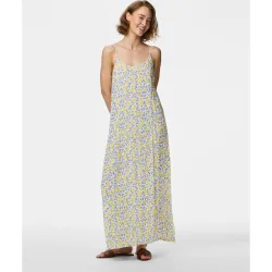 Vestido largo de tirantes y estampado de leopardo de mujer