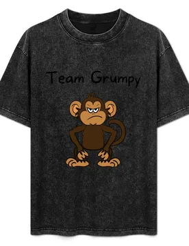 Team Grumpy - Monkey Cartoon Drawing T-Shirt Soft Anti-Shrink Cotton Tee - Aliexpress - FashionsVida
