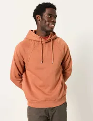 Pure Cotton Raglan Drawstring Hoodie Light Orange male