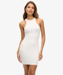 Superdry Damen Jersey Racer Minikleid Weiß - Größe: 36