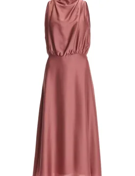 Midi Kleid aus Satin mit Drapierung female - 36 - FashionsVida