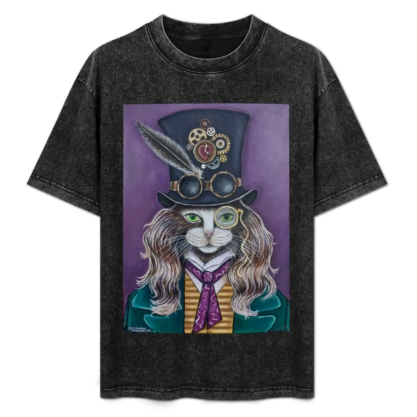 Steampunk Cat! T-Shirt Large Size Loose Casual Tee - Aliexpress - FashionsVida