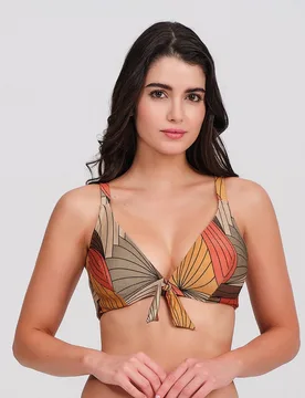 Top bikini mujer escote triangular nudo frontal - Carey - FashionsVida